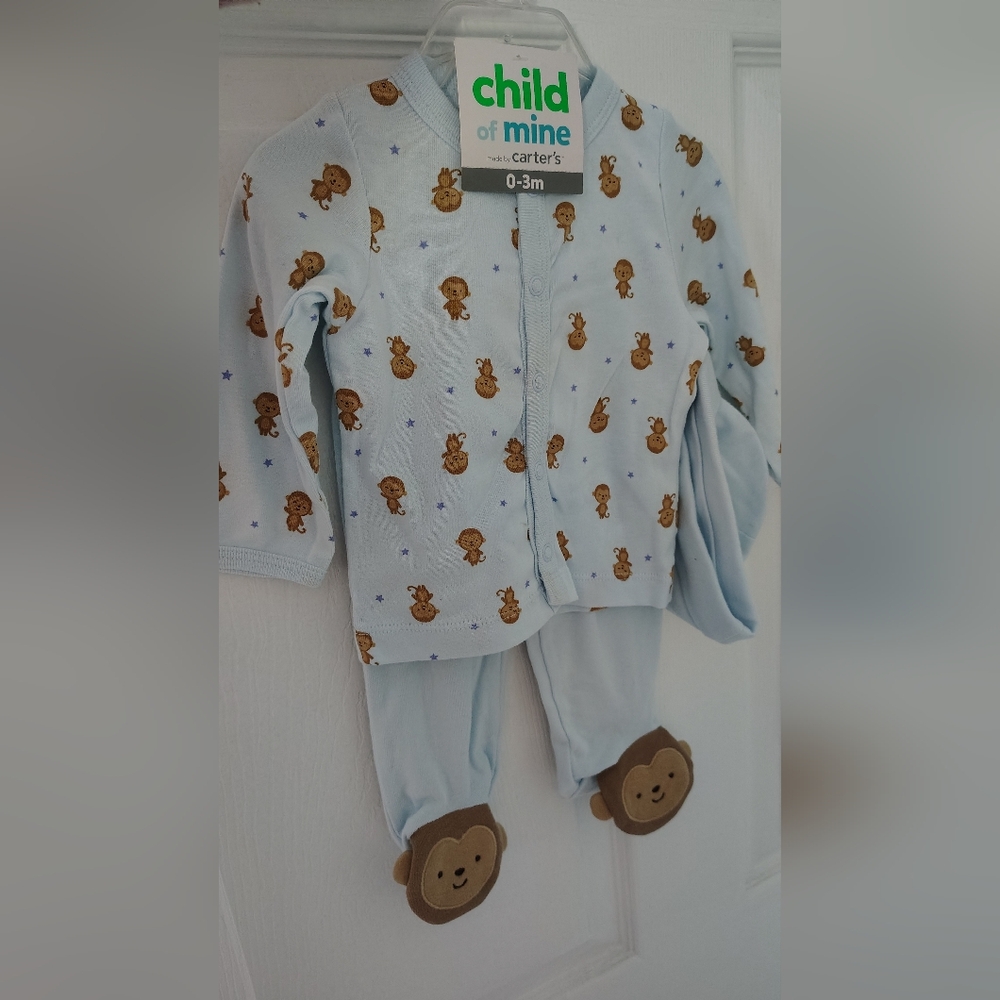 Child of Mine Baby Outfit with Monkey Print